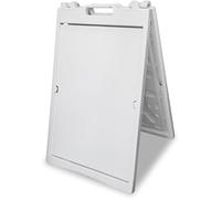 Berry Large A Board Pavement Sign - White | Folding Sandwich Board | Double-Sided Plastic Display Board | Heavy-Duty Sidewalk Sign for Outdoor, Restaurant, Event & Parking