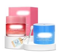 Berry Lip Sleeping Mask 20g + Water Sleeping Mask 15ml + Silicone Lip Applicator - Hydrating Overnight Mask Set - Mini Skincare Bundle - Preppy Gift Set for Lips and Skin
