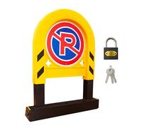 Berry Manual No Parking Lock with Sign - Heavy-Duty Steel Parking Barrier with Padlock & Keys | Foldable Driveway Parking Blocker for Home, Office & Commercial Use - Set of 1