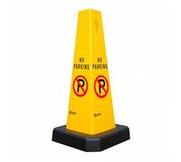 Berry No Parking Cone with Weighted Base | 4-Sided No Parking Warning Cone Yellow | Portable Traffic Safety Cone for Driveways, Loading Bays, Garages & Commercial Areas