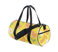 Berry Orange Pear Floral Texture Yellow Large Bag Weekender Duffel Bag Airplane Traveling Foldable