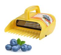 Berry Picker with Handle,Blueberry Picker,Blue Berry Picking Rake for Picking Raspberries, Blackberries, Blueberries and Currants(Yellow 22 * 14 * 17cm)