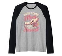 Berry Picking Mom Teaching Tiny Hands to Harvest Raglan Baseball Tee