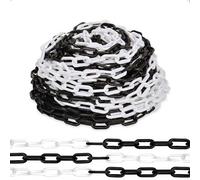 Berry Plastic Barrier Chain 25m x 6mm | Black & White Safety Chain for Crowd Control | Durable Hazard Chain for Construction Sites, Parking Areas, Warehouses & Restricted Zones