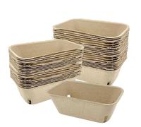 Berry Pulp Fibre Basket - Natural Produce Container Set Pack, 50 Piece Vented Fruit Crate Kit, Eco Friendly Packaging Use, Stackable Farm Market Storage, Lightweight Durable Material Build, Fresh Frui