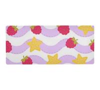 Berry Purple Stars Stripe Modern Laptop Mouse pad for desks Modern Mouse mat for Desk Gaming 31.5 x 11.8in