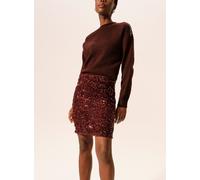 Berry Red Sequin Embellished Mini Skirt 16