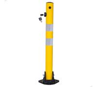 Berry Reflective Parking Barrier - Yellow | 65CM Easy Operate Anti Manual Lock | Plastic Anti Parking Bollard | Screw Fixing Parking Barrier Post with Key Lock (1)
