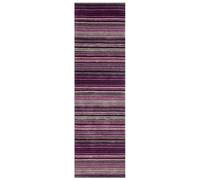 (BERRY, Runner: 60 x 230 cm) Modern Multi Coloured 100% Wool Rugs Stripe Line Design Small Extra Large Hall Runner Rug Eco Friendly Handmade Mat