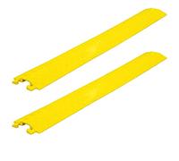 BERRY Set of 2 Plastic Cable Protector 100 x 13 CM, Yellow Cable Ramp with Channel Size 40 x 13 MM, Drop Over Cable Cover for Indoor, Floor Wire Concealment Ramp with Anti-Slip Surface.