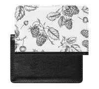Berry Sketch Pattern Passport Holder Cover Secure Travel Wallet PU Leather Credit Cards Passport Organizer Bag for Women Men, white, One Size, Modern