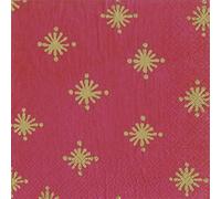 Berry Starry Red Gold Stars Christmas Caspari Dinner Napkins Pack of 20