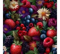 Berry Strawberry Peel and Stick Wallpaper Non-Woven Removable No Residue | Waterproof Renter Friendly Botanical Floral Wipeable Self Adhesive Contact Paper for Alcove Shelf Backing Stairs J1007