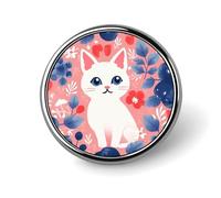 Berry Style And Cat Button Pin Personalized Metal Lapel Pins Badges Classic Round Brooch Pin Novelty Unique Enamel Pins Cute Funny Pinback Button Badge for Jackets Backpacks Bags Coat