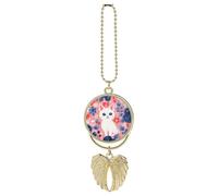 Berry Style and Cat Car Pendant, Rear View Mirror Hanging Ornament, Auto Decor for Rearview Mirror, Keychain Golden-Style