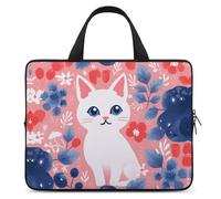 Berry Style and Cat Laptop Sleeve Ultra-Thin, Waterproof 17inch Laptop Bags, Portable Protective Computer Bag with Hand Strap