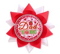 Berry Sweet Baby Shower Pin, Red White Tinplate Ribbon Badge Strawberry Shortcake Baby Shower Decorations Gender Reveal Party Keepsake Gifts (Dad)