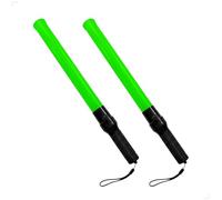 Berry Traffic Safety Wand Baton LED Light - Green | Battery Powered Baton with Flashing Mode | Road Safety Warning Flashing Light for Traffic Control, Parking Areas - Set of 2