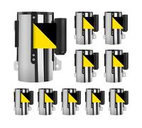 Berry Wall Mount Barrier Belt - 5Meter | Stainless Steel Retractable Belt Barrier | Yellow & Black Security Belt Barrier | Cordon Off Barrier Tape for Warehouses, Offices, Retail, Public Space - 10Pcs
