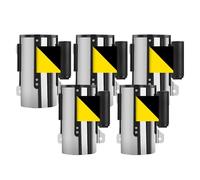 Berry Wall Mount Barrier Belt - 5Meter | Stainless Steel Retractable Belt Barrier | Yellow & Black Security Belt Barrier | Cordon Off Barrier Tape for Warehouses, Offices, Retail, Public Spaces - 5Pcs
