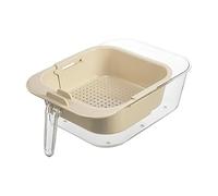 Berry Washing Bowl with Strainer for Fruit and Berries, Two-Layer Telescopic Extendable Basket, Container for Washing Fruits with Handle, for Home, Kitchen and Living Room for Snacks Such as To