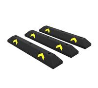 Berry Wheel Stopper - 90CM | Heavy Duty Black PVC Parking Curb with Yellow Reflective Stripes | Durable Parking Block for Commercial, Residential, Driveway & Garage Use - Set of 3
