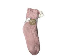 Berry & Wilson LADIES SHERPA LINED COSY SLIPPER SOCKS WITH GRIPPERS (Pink)