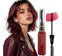 Berry Wine Temporary Hair Colour Mascara with Comb - Washable Brush-On Tint for Fringe, Face-Framing Strands, Underlayers and Hair Ends, Quick-Dry Colour for Dates, Parties and Night Styling