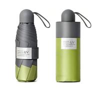 Berrybella Ausdinauto Windproof Mini Travel Umbrella with UPF 50+ Sun & Rain Protection - Ultra Compact & Lightweight, Pocket-Sized for Any Bag (Matcha green)
