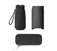 Berrybella Mini Umbrella Super Compact & Lightweight, 8 Strong Fibreglass Ribs Windproof Travel Umbrella for Women, Fits in Smallest Handbag & Pocket (Black)