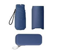 Berrybella Mini Umbrella Super Compact & Lightweight, 8 Strong Fibreglass Ribs Windproof Travel Umbrella for Women, Fits in Smallest Handbag & Pocket (Navy Blue)