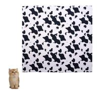 BERRYLION 55 x 55cm Cat Swaddle for Safe Nail Trimming Anti-Escape Cloth for Pet Cleaning Multifunctional Pet Tool Calming Cat Restraint Wrap Self-adhesive Grippy Cat Grooming Wrap (Cow print 2)