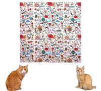 BERRYLION 70 x 70 cm Cat Grooming Wrap for Safe Nail Trimming Anti-Escape Cat Wrap Multifunctional Pet Tool Calming Cat Restraint Wrap Self-adhesive Cat Burrito