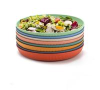 BERRYLION 8 Pcs Dinner Plates, 9 Inch Unbreakable Colorful Dinner Dishes, Reusable Plastic Plates, Microwave Dishwasher Safe, Perfect for Camping, Picnic, RV, Parties, BBQ