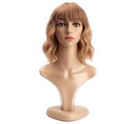 BERRYLION Blonde Wig for Women|Curly Wigs for Women|Synthetic Bob Wig With Bangs for Daily Use