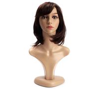 BERRYLION Dark Brown Wig for Women - Synthetic Brunette Shoulder Length Wig for Daily Use