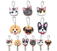 BERRYLION Key Caps Covers, 6 Pcs Flexible Key Caps, Cute Cartoon Key Covers Caps, Fits Most Standard Keys Made for Easy Identifying Door Keys