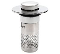BERRYLION Pop Up Sink Plug Bathroom Sink Stopper Basin Plugs 1PCS Pop-Up Shower Plug Smell Stopper 3 in1 Universal Bath Plug with Removable Stainless Steel Strainer Basket & Brass Bullet Core