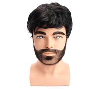 BERRYLION Short Black Mens Wig|Costume Wigs for Men|Synthetic Mens Wigs for Daily Use