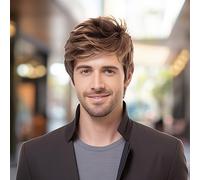 BERRYLION Short Brown Mens Wig|Costume Wigs for Men|Synthetic Mens Wigs for Daily Use