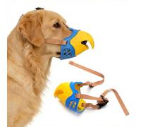 BERRYLION Strong TPR Parrot Waterproof Muzzle for Long Snout Breeds, Dogs can Pant and Drink ，Large Dog Adjustable Strap Muzzle to Prevent Chewing Biting and Barking