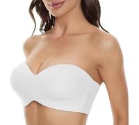Berrynight Strapless Bra, Non-Slip Multi-Way, Non-Slip Convertible Bandeau (White, 40/90D)