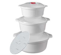 3 Pieces Microwave Bowls with Lids Plastic Bowls Microwave Safe Bowls Microwave Dishes for Heating Food Microwave Cookware Cooking Bowls for Ramen BPA Free Kitchen Bowls