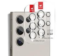 BERSEM 2 Pack Camera Lens Protector for Samsung Galaxy S24 Ultra / S23 Ultra, Auto-Alignment EZ Kit, AR Transparency Enhancement, 9H Tempered Glass, Shatterproof, HD Camera Lens Cover-SILVER