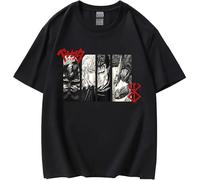 Berserk Guts Griffith T-Shirts Berserk Pullover Casual Loose Top Knight Tee The Blackwordsman Guts The White Hawk Griffith(Medium)