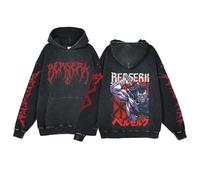 Berserk Hoodie Unisex Anime Print Harajuku Style Hoodie Washed Cotton Vintage Hoodie Trend Old Hooded Sweatshirt Casual Sweatshirt...