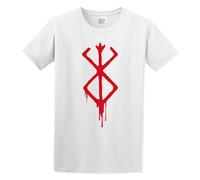 Berserk Sacrifice Emblem with Blood Men's T-Shirt Unisex White Cotton Print Tee Shirts XL