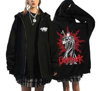 Berserk Zip Up Hoodies Men's Women's Hip Hop Streetwear Guts Rune Warrior Norse Mythology Symbol Cardigan Tops with Zip