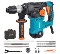 Berserker 1-1/4" SDS-Plus Rotary Hammer Drill with Vibration Control,Safety Clutch,12.5 Amp 4 Functions Corded Rotomartillo for Concrete-Including 3 Drill Bits,Flat Chisel,Point Chisel,Carrying Case