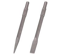 Berserker 2 pc. 1-3/16" Hex Chisel Set with Point & Flat Chisels for Heavy Duty Electric Demolition Jack Hammer Concrete Breaker
